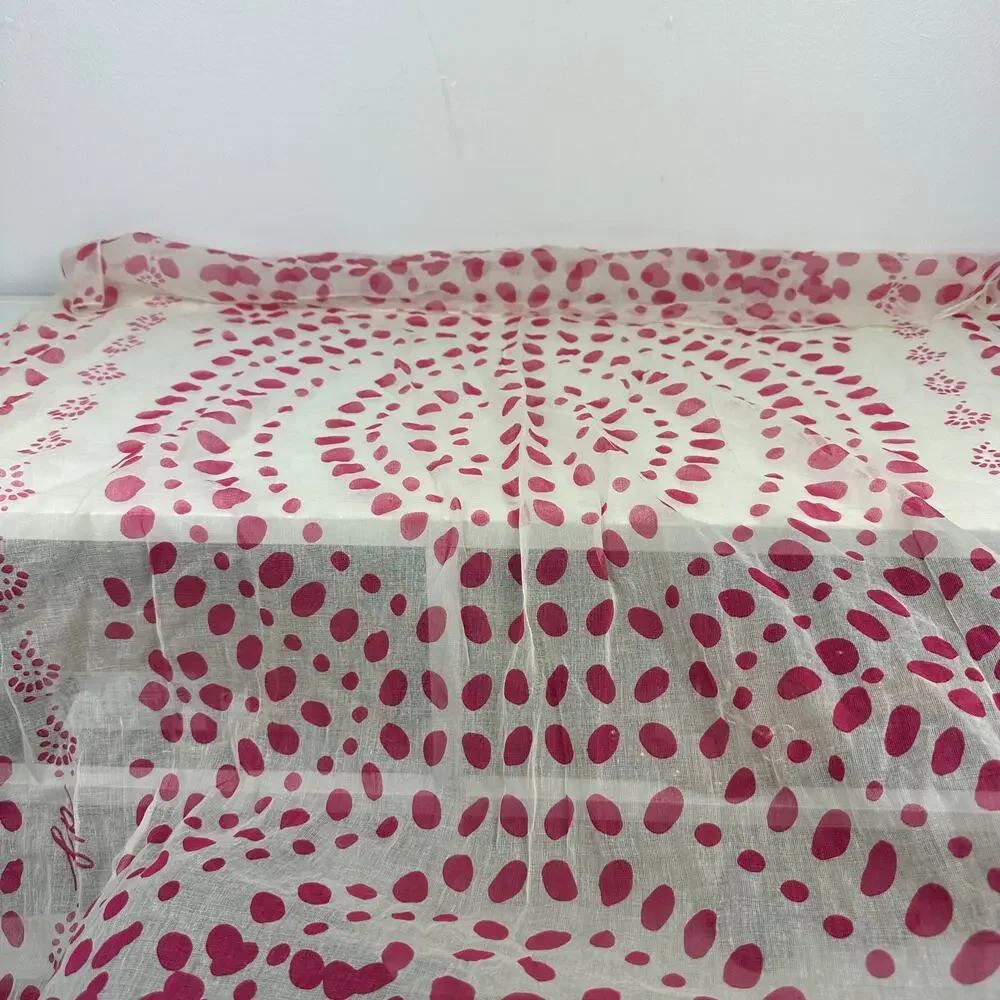 Free People Warm Wishes Bohemian Polka Dot Dark Pink/White Fabric Gift Wrap
